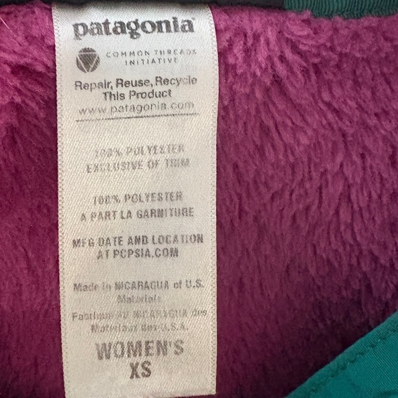 Patagonia Re-Tool Snap-T Hooded Pullover Size XS Purple Pink - Picture 9 of 9
